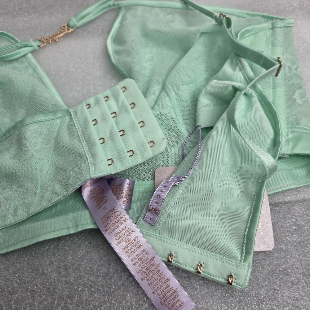 Savage X Fenty Mint Green Lace Unlined Bralette Size 3X NWT - Picture 9 of 9